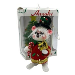 2008 Annalee Elegant Mouse 3" inch Top Hat Present Gift Christmas Ornament
